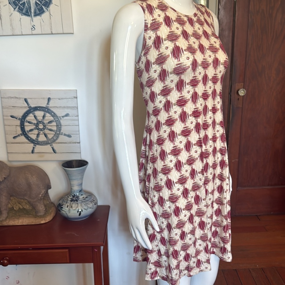 NWT Style&Co size small Elegant Cream and Red Patterned Dress